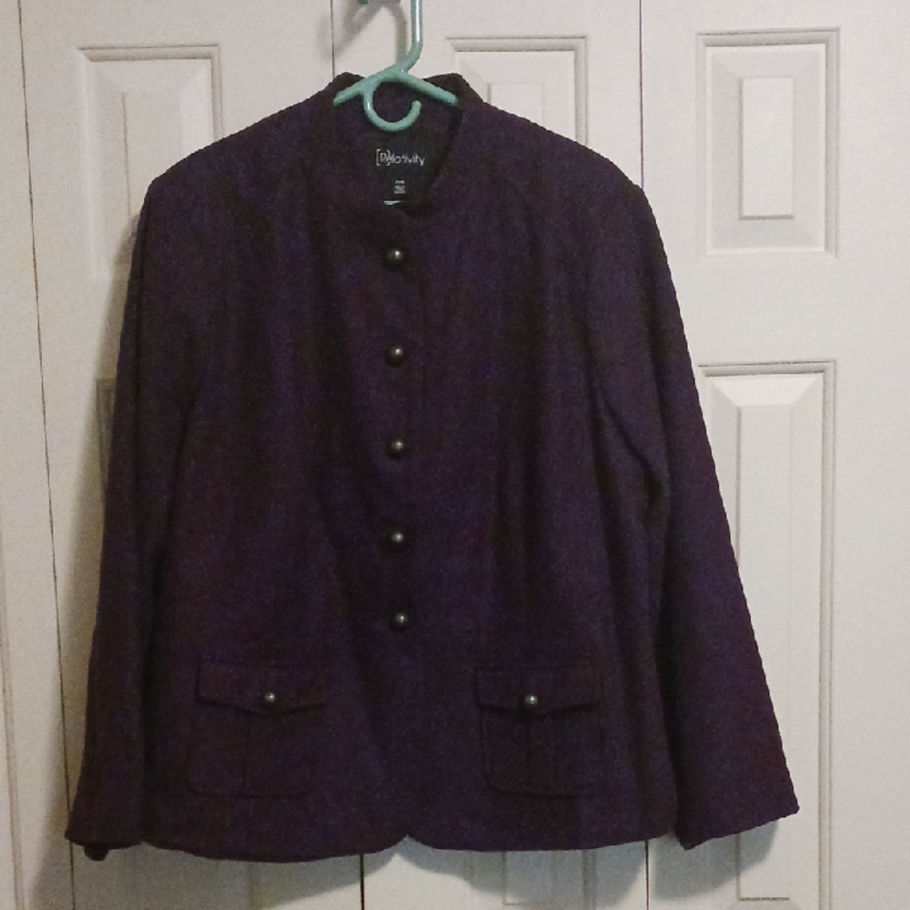 Relativity Women's Deep Purple Wool Blazer